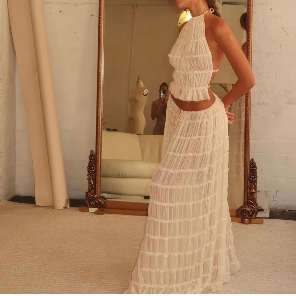 Elegant Cream Halter set